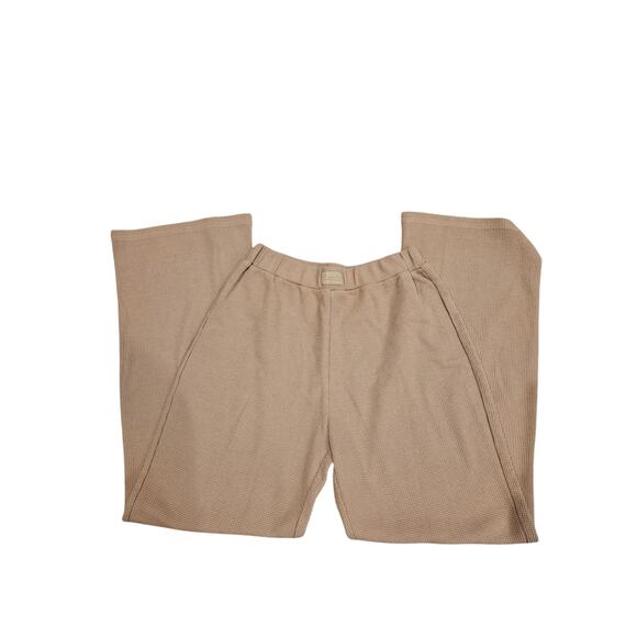 Comfrt Waffle Lounge Relaxed Sweatpants brown truffle womens large wide leg - Picture 1 of 7